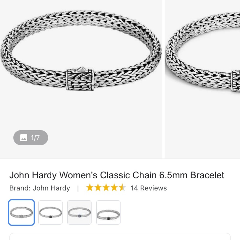 John Hardy Classic Silver Chain Bracelet